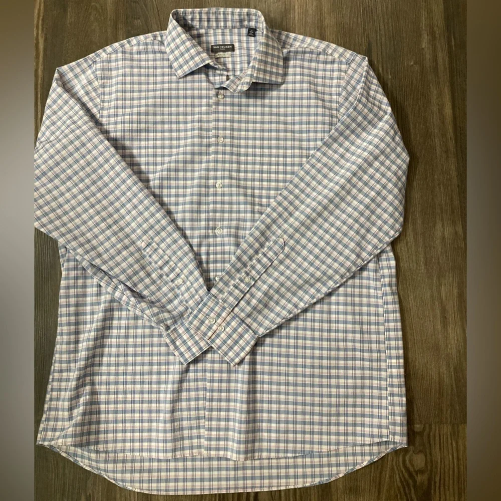 🌟 2/$22‎ 🌟 Van Heusen Flex Standard Fit Stretch Button Down Shirt 17-34/35 XL